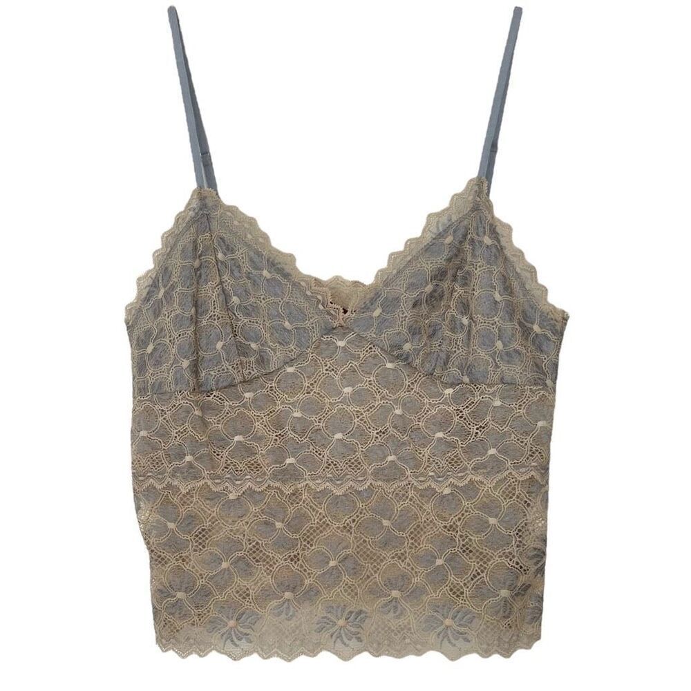 Hollister Y2K Cami Lace Babydoll Top Womens Medium Coquette Floral Fairycore USA